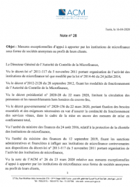 Note n°28 de l’Autorité de Contrôle de la Microfinance